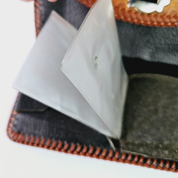 Vintage 1970's Tooled Leather Wallet Clutch - Picture 11 of 11